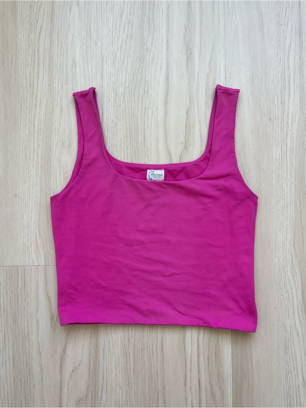 Blue Rain Fuchsia Scoop Neck Crop Tank